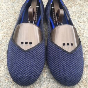 Rothy’s Midnight Metallic Herringbone Flats Size 9